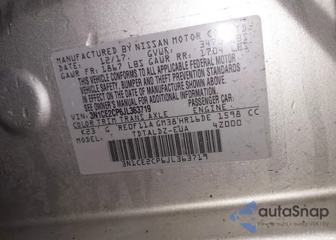 2018 Nissan Versa Note Sv from USA, damaged, VIN 3N1CE2CP6JL363719